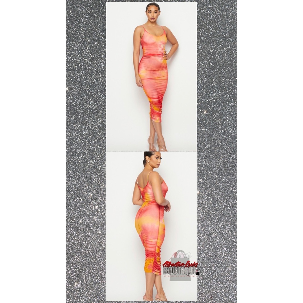 Coral Midi Dress